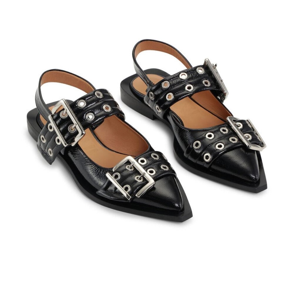 Ganni Buckle Flats
